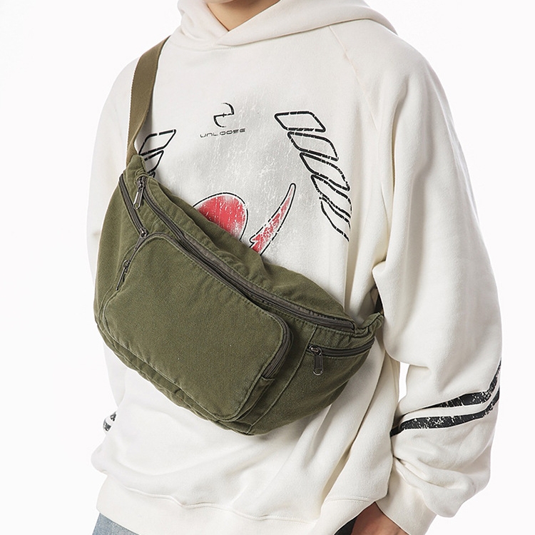 Korean Street Fashion Female - Bolso bandolera de lona informal para