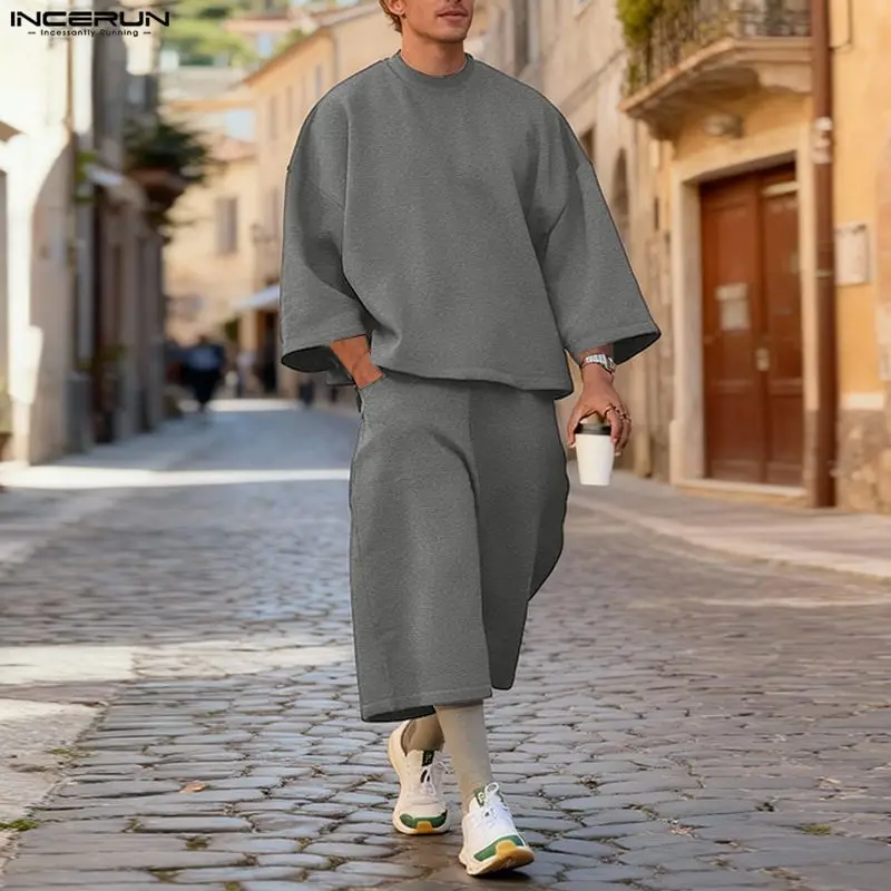 Street Fashion Casual - Conjuntos INCERUN para hombre, sudaderas holgadas