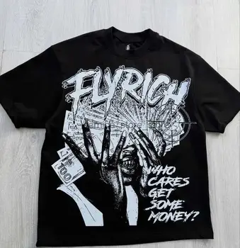 Street Fashion Hip Hop - Camiseta de Gran Tamaño con Estampado