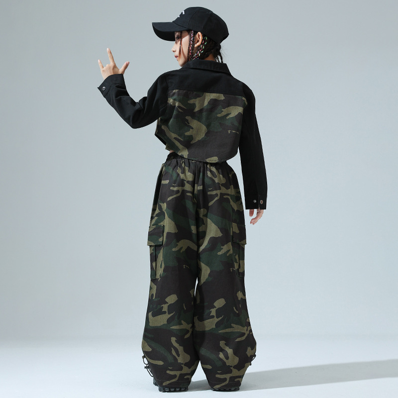 Street Fashion Kpop - Traje de Hip Hop con Camuflaje