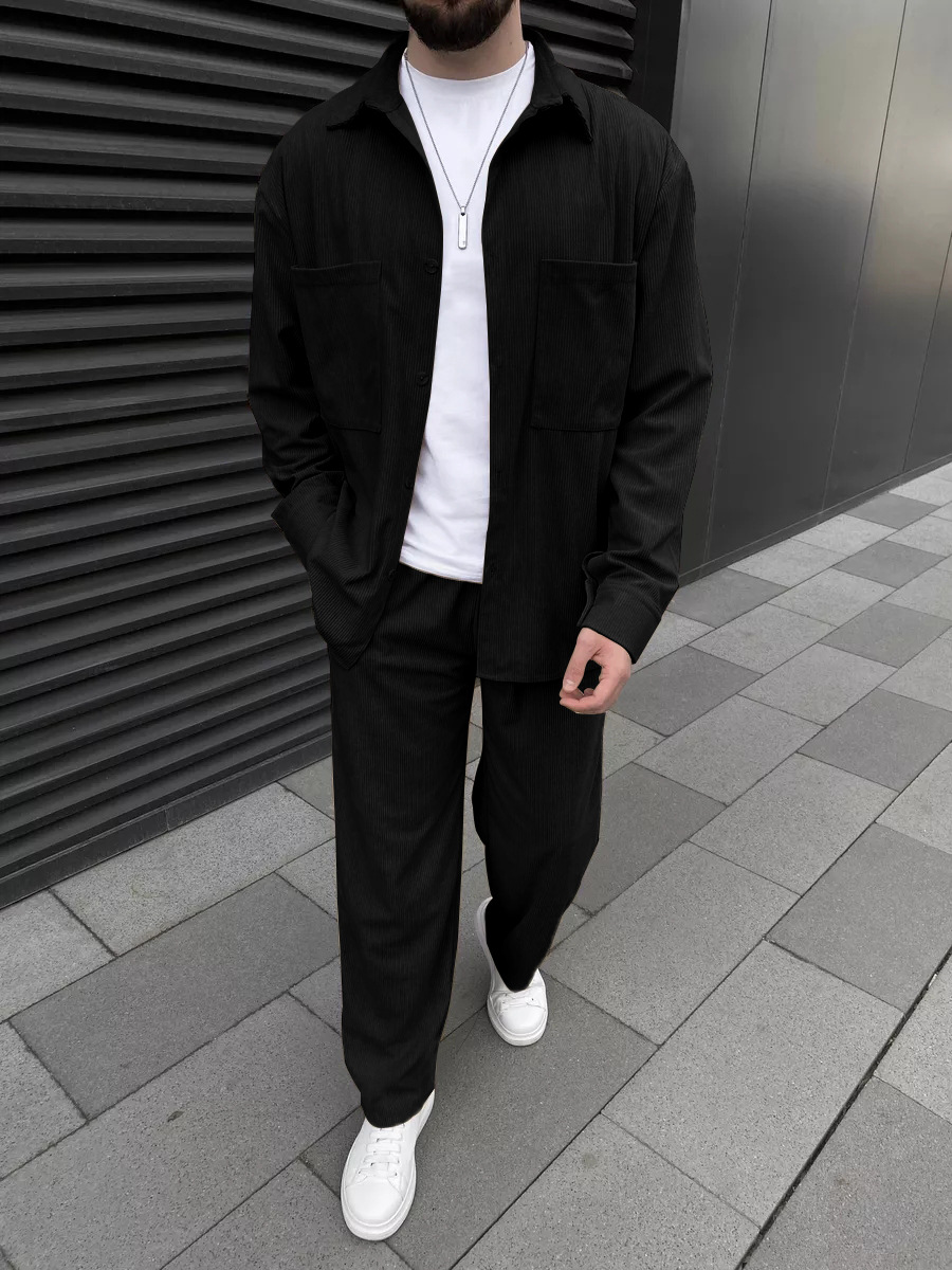 Street Fashion Casual - Conjunto de Dos Piezas de Pana