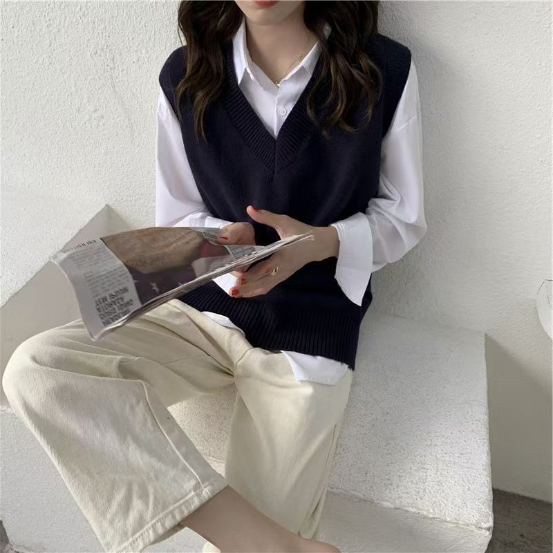 Chaleco de punto sin mangas pa - Korean Street Fashion Female reseña y precio