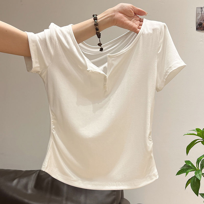 Camisetas de Mujer con Cuello  - Korean Street Fashion Female reseña y precio