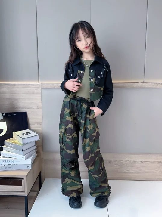 Traje de Hip Hop con Camuflaje - Street Fashion Kpop reseña y precio