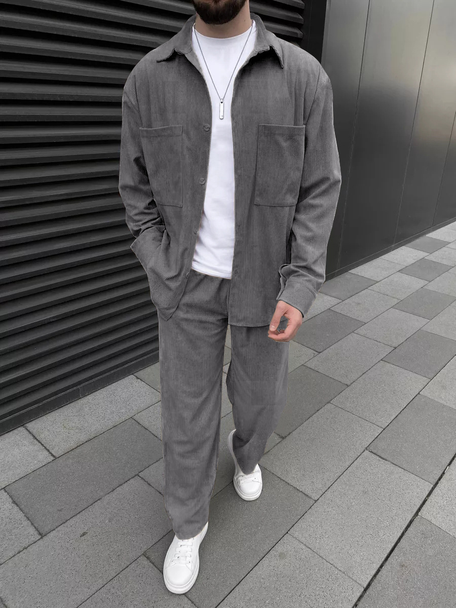 Conjunto de Dos Piezas de Pana - Street Fashion Casual reseña y precio
