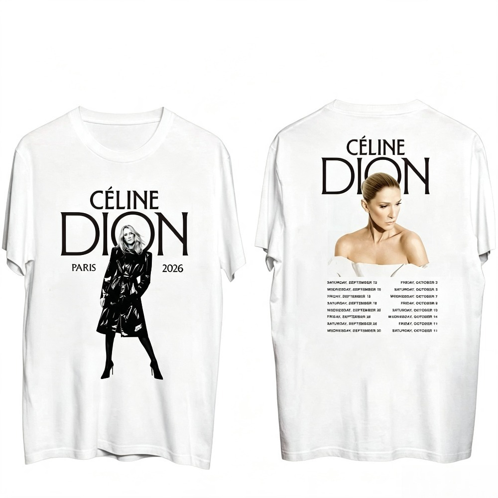 Camiseta de la gira de Celine  - Street Fashion Paris reseña y precio