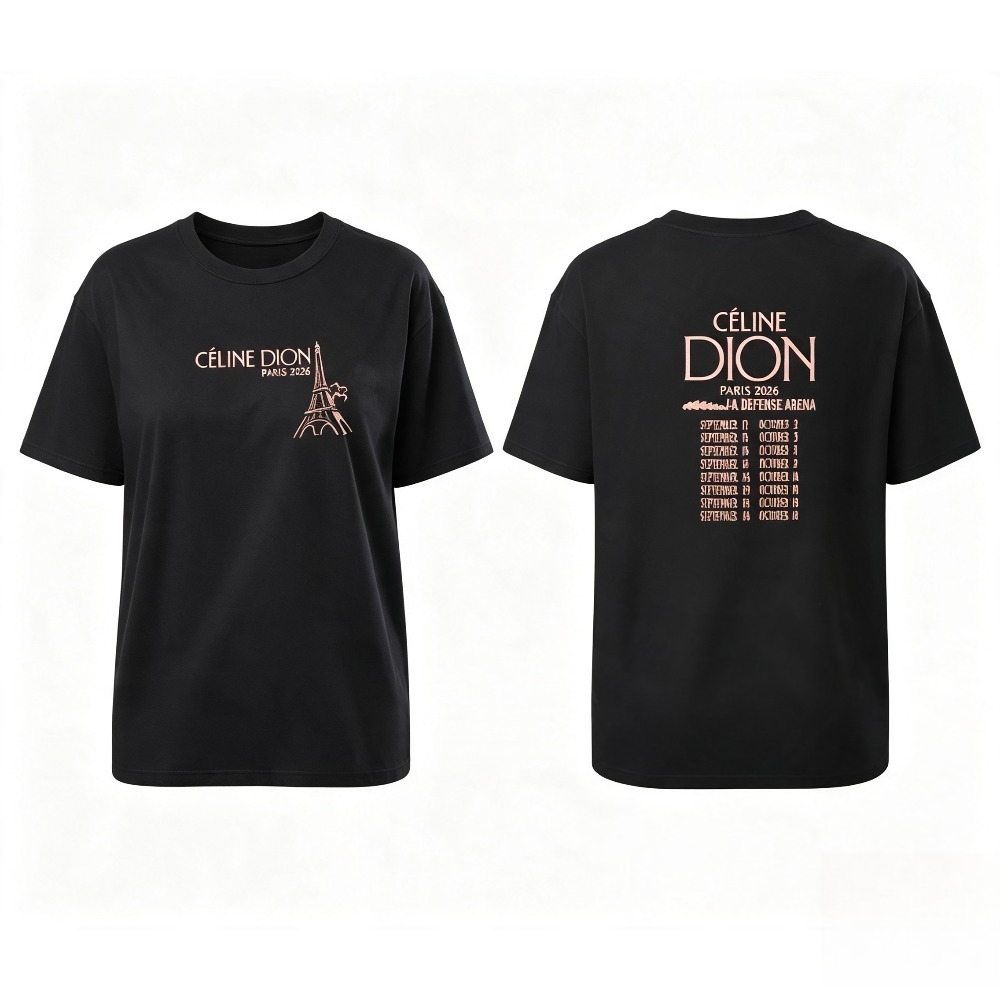 Camiseta de la gira de Celine  - Street Fashion Paris reseña y precio