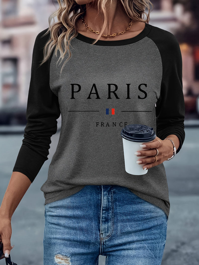 Camiseta informal de manga lar - Street Fashion Paris reseña y precio