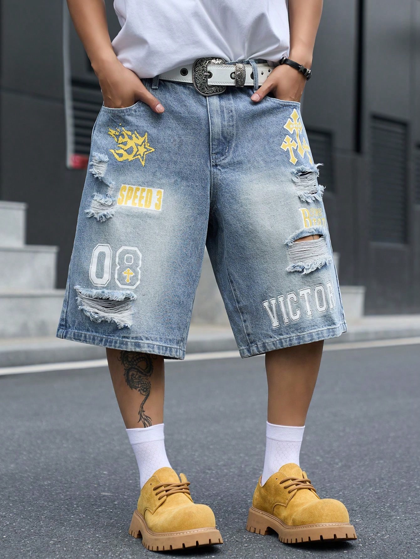 Pantalones cortos de mezclilla - Street Fashion Hip Hop reseña y precio
